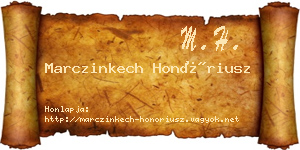 Marczinkech Honóriusz névjegykártya